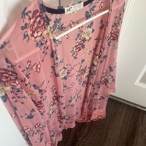 Pink Floral Cardigan